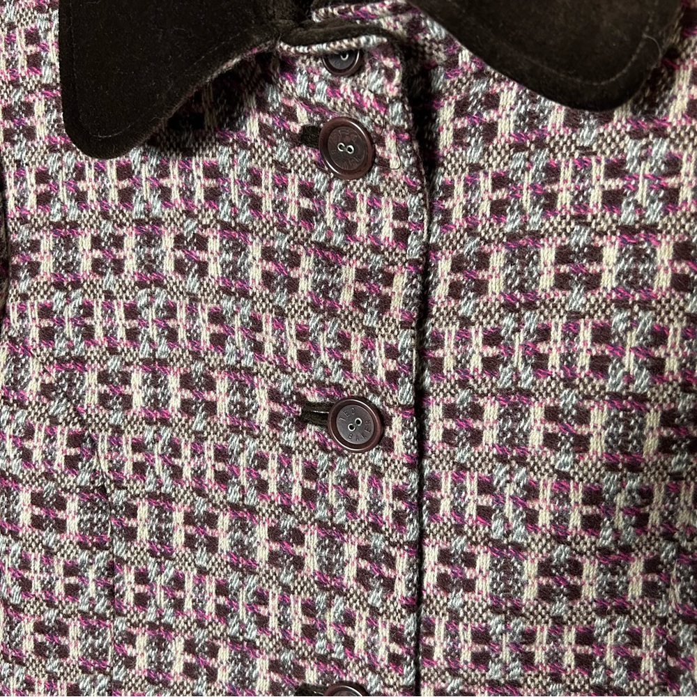 Ted Baker Vintage Wool Tweed Button Front Coat US 4-6 Small - Picture 3 of 6